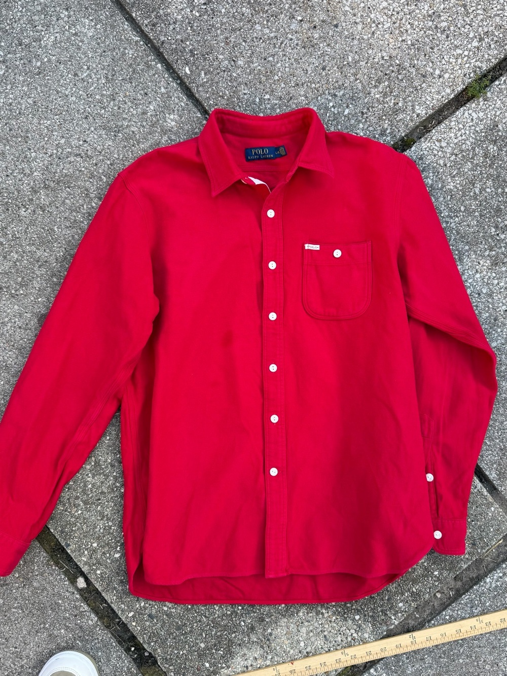 Polo by Ralph Lauren Red Men's Button-Down Shirt Size L